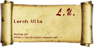 Lerch Ulla névjegykártya